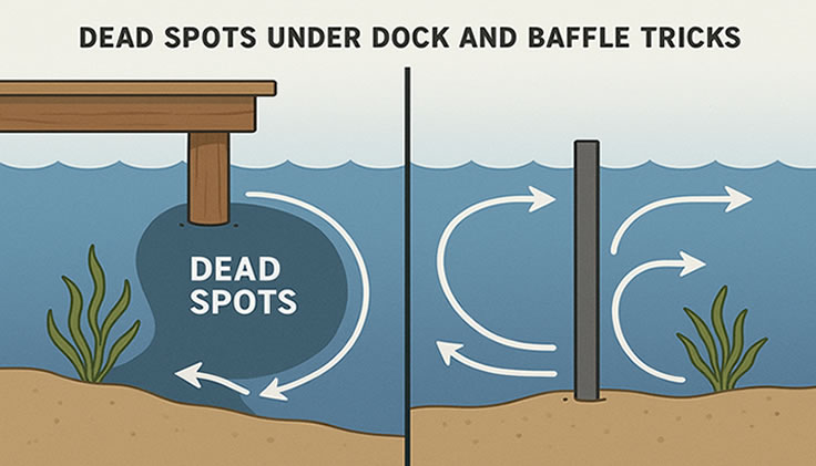 Dead spots under dock and baffle tricks